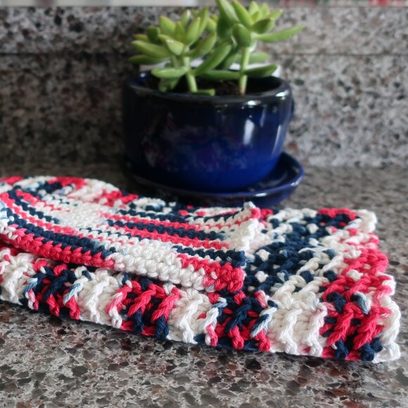 Multicolored Crochet Dish Drying Mats 100% Cotton Kitchen - Picture 8 of 10